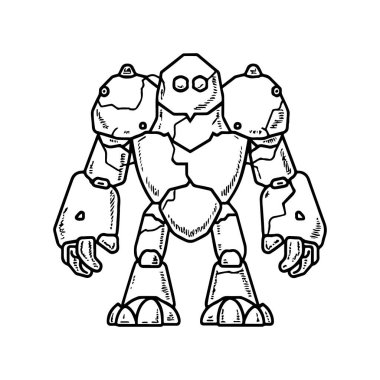 Golem boyama sayfaları. Canavar kaya boyama sayfaları