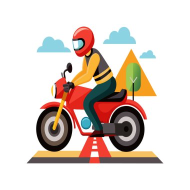 Motosiklet vektör sanatı. Araç vektör illüstrasyonu