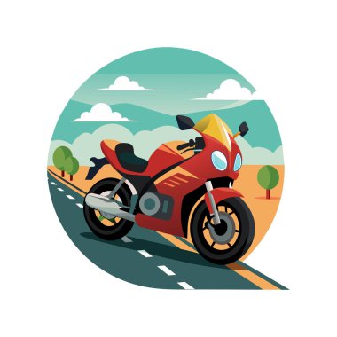 Motosiklet vektör sanatı. Araç vektör illüstrasyonu