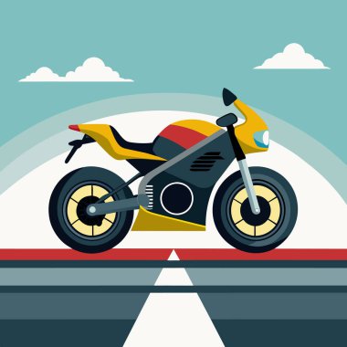 Motosiklet vektör sanatı. Araç vektör illüstrasyonu