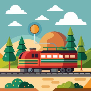Tren Vektör Sanatı. Araç çizgisi sanatı