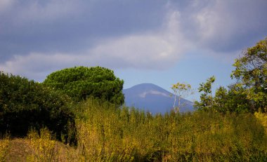 Pompeii 'den Vezüv Dağı manzarası