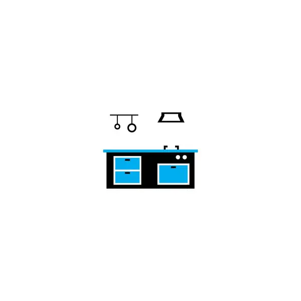 Keuken Set Pictogram Logo Vector Ontwerp Illustratie — Stockvector