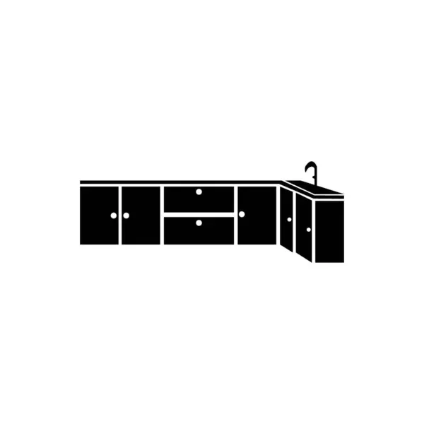 Küche Set Icon Logo Vektor Design Illustration — Stockvektor