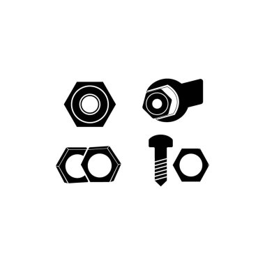 Bolt , nut and screw vector icon design clipart
