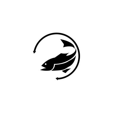 Balık logosu şablonu. Balıkçılık kulübü veya İnternet 'in yaratıcı vektör sembolü 