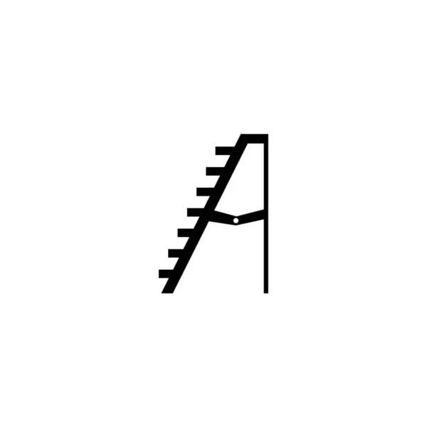 Modèle Logo Échelle Escalier Conception Illustration Icône Vectorielle — Image vectorielle