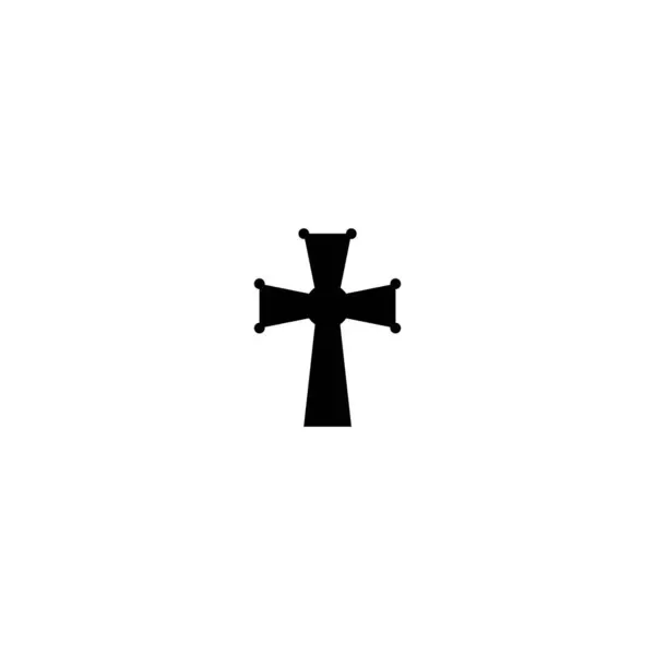 Símbolo Cruz Cristã Vetor Ícone Logotipo Ilustração Design — Vetor de Stock