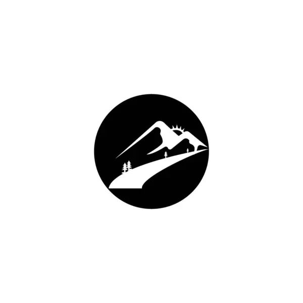 Dağ Görünümlü Logo Vektör Illüstrasyon Tasarımı — Stok Vektör