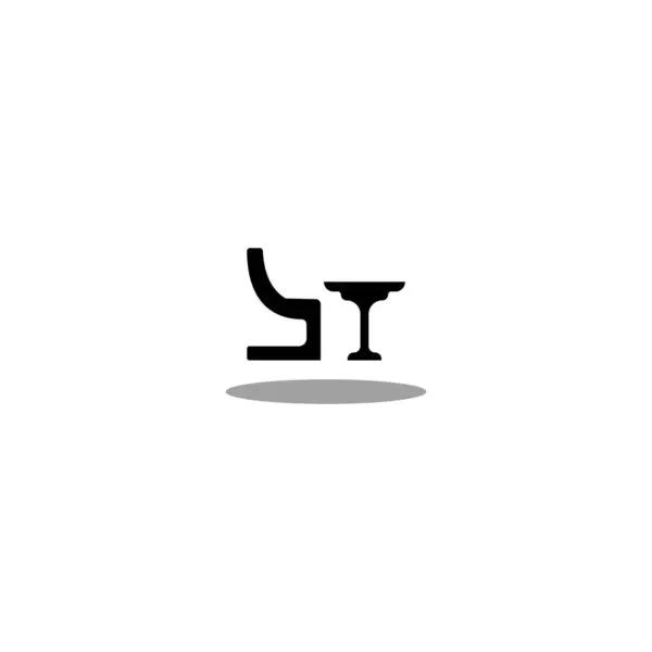 Chaise Table Modèle Logo Vectoriel Icône Illustration Design — Image vectorielle