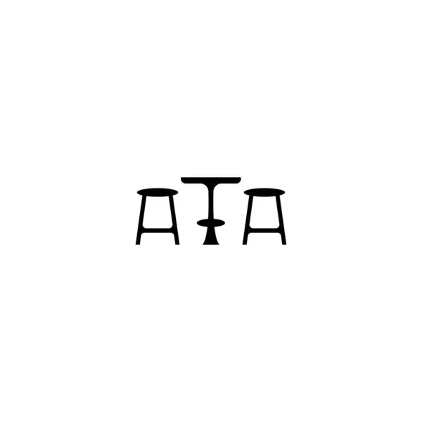 Cadeira Tabela Logotipo Modelo Vetor Ícone Ilustração Design —  Vetores de Stock