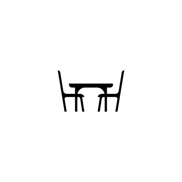 Cadeira Tabela Logotipo Modelo Vetor Ícone Ilustração Design — Vetor de Stock