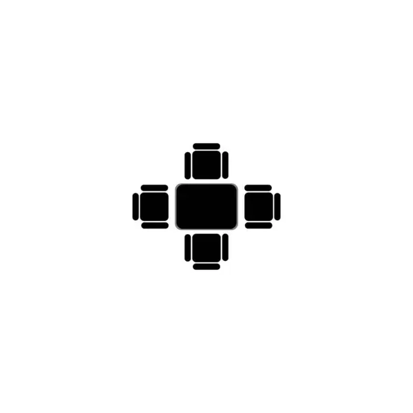 Sedia Tavolo Logo Modello Icona Vettoriale Illustrazione Design — Vettoriale Stock