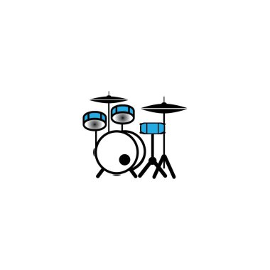 Drum icon vector illustration logo design template and background.