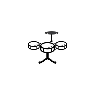 Drum icon vector illustration logo design template and background.