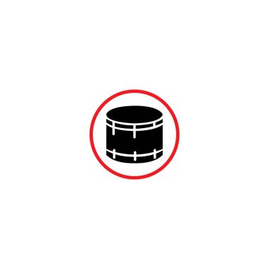 Drum icon vector illustration logo design template and background.