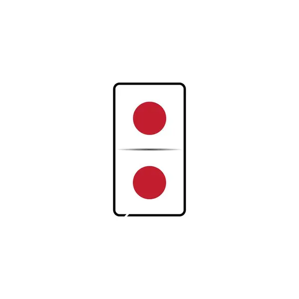 Domino Card Logo Modello Icona Vettoriale Illustrazione Design — Vettoriale Stock