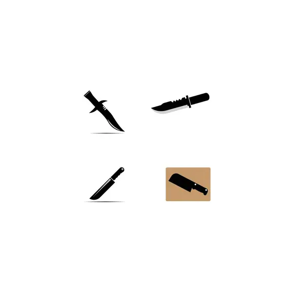 Kitchen Knives Vector Icon Set Illustration Design — Stock Vector