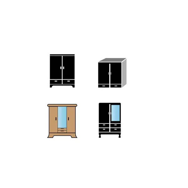 Логотип Иконки Шкафа Иллюстрация Векторного Дизайна — стоковый вектор