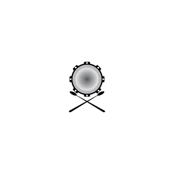 Bęben Ikona Wektor Ilustracja Logo Projekt Szablon Tło — Wektor stockowy