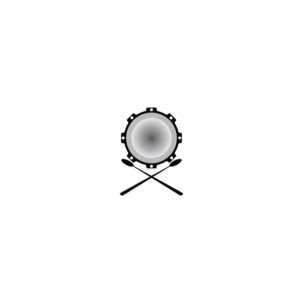 Trommel Symbol Vektor Illustration Logo Design Vorlage Und Hintergrund — Stockvektor