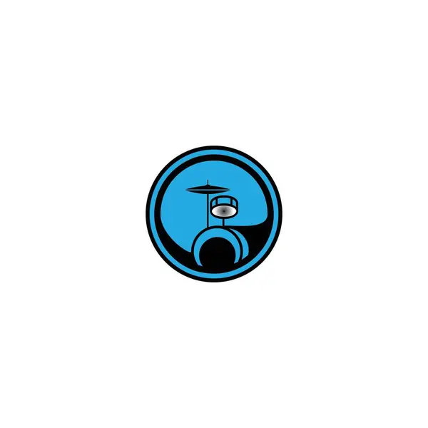 Bęben Ikona Wektor Ilustracja Logo Projekt Szablon Tło — Wektor stockowy