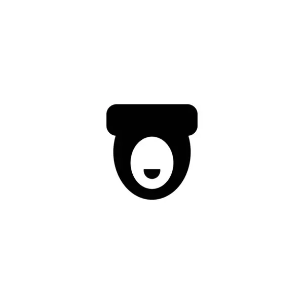 Badge Icône Glyphe Toilette Insigne Monochrome Coupe Vectorielle Pour Conception — Image vectorielle