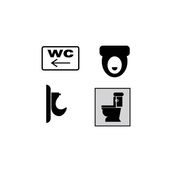 Badge Icône Glyphe Toilette Insigne Monochrome Coupe Vectorielle Pour Conception — Image vectorielle