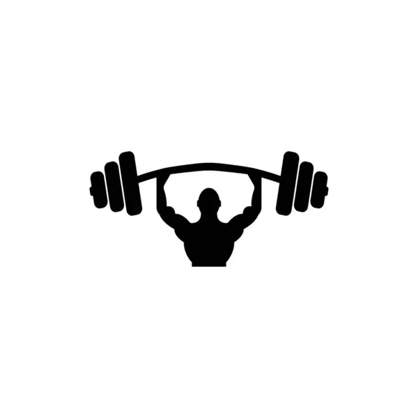 Barbell Dumbbell Gym Icon Λογότυπο Πρότυπο Γυμναστήριο Badge Fitness Σχεδιασμός — Διανυσματικό Αρχείο
