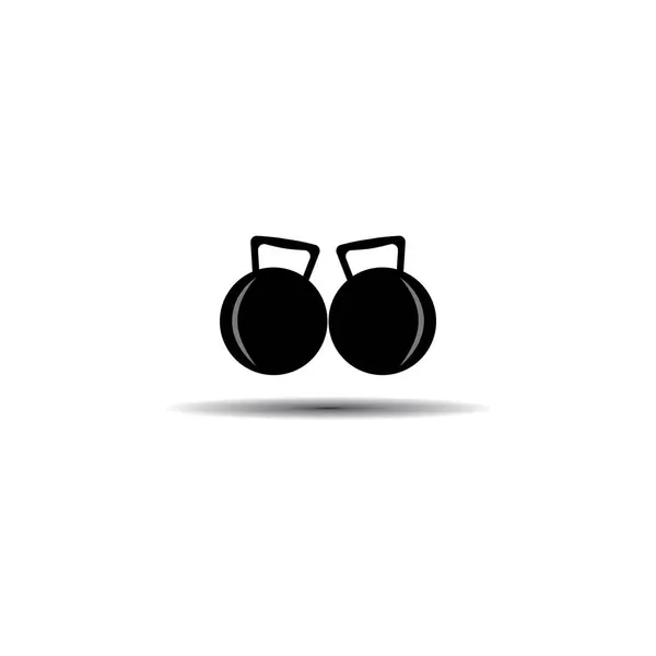 Barbell Dumbbell Gym Icon Логотип Шаблон Тренажерный Зал Значок Дизайн — стоковый вектор