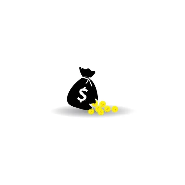 Τσάντα Χρημάτων Λογότυπο Διάνυσμα Εικονίδιο Σχέδιο Απεικόνισης — Διανυσματικό Αρχείο