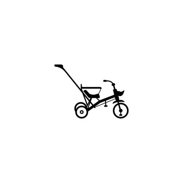 Trehjuling Ikon Vektor Illustration Design Mall — Stock vektor