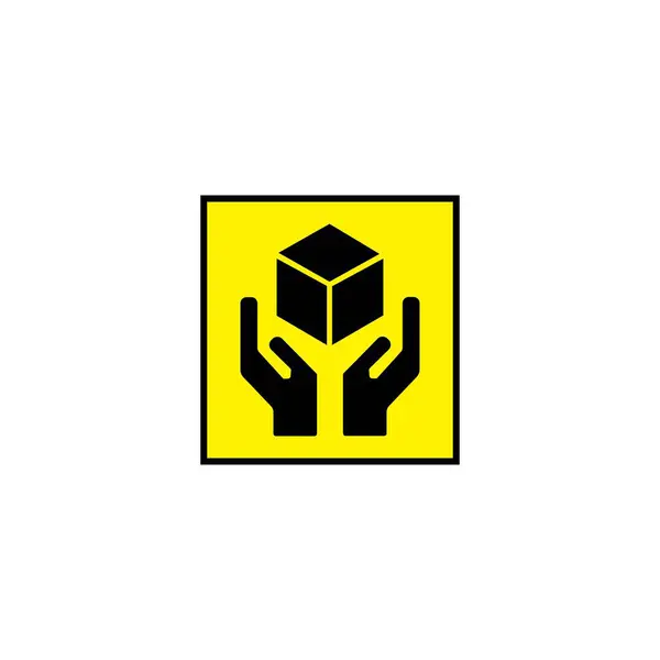 Fragile Logo Icona Vettoriale Concept Design — Vettoriale Stock