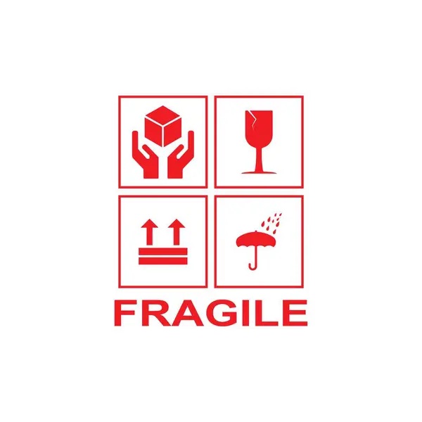 Fragile Logo Icône Vecteur Concept Design — Image vectorielle