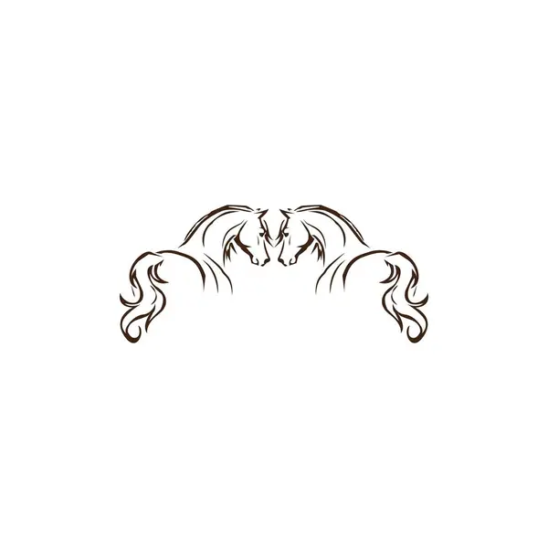 Конский Дизайн Векторной Иллюстрации Логотипа — стоковый вектор