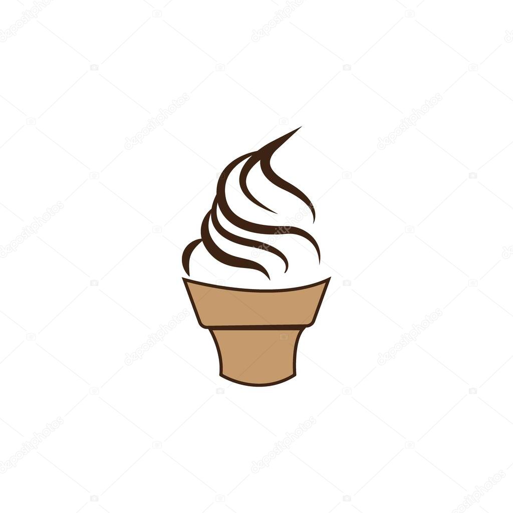 Ice cream logo vector icon illustration design