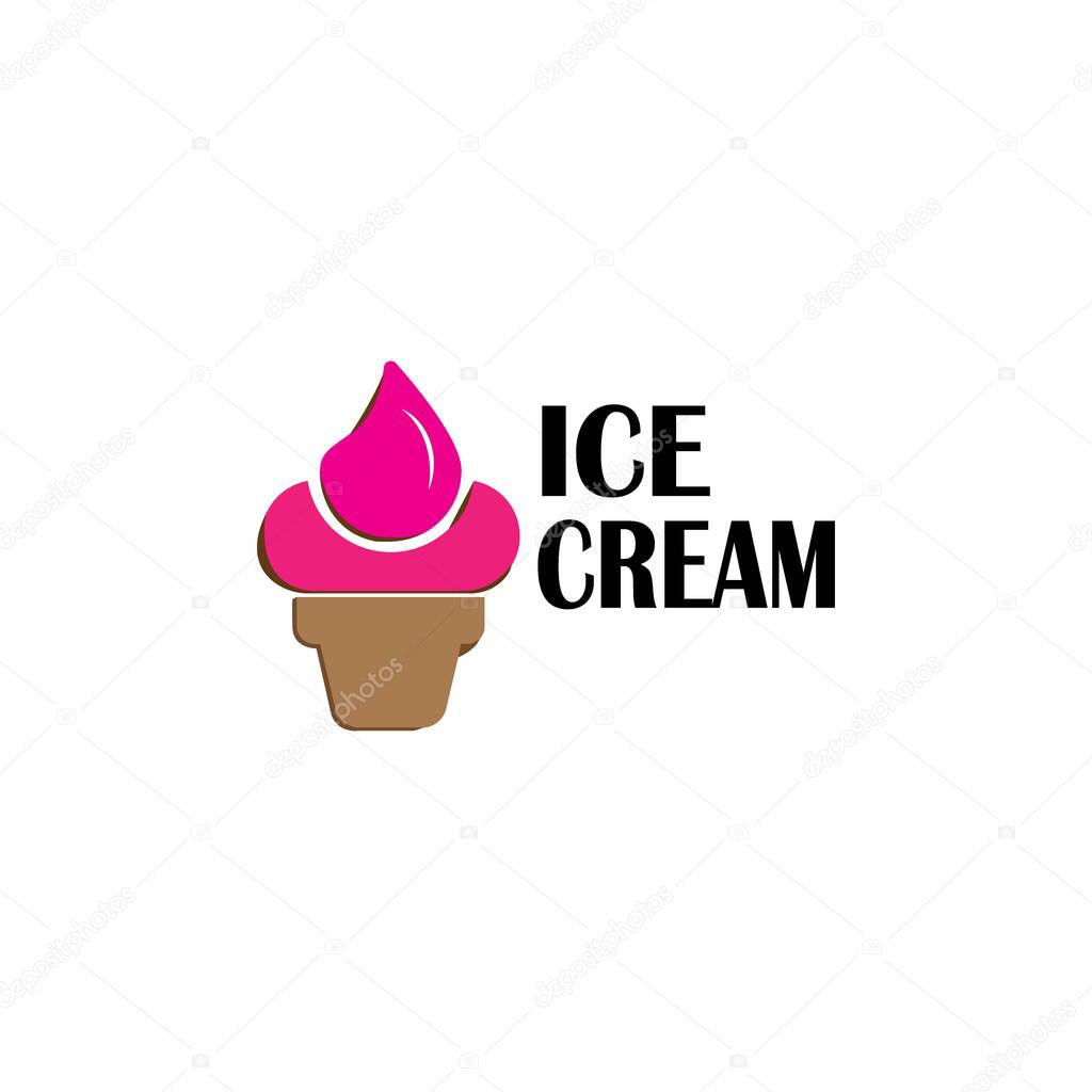 Ice cream logo vector icon illustration design