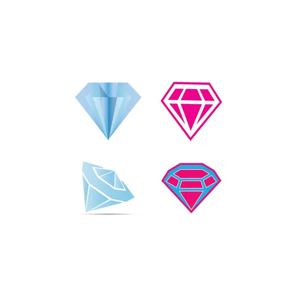 Eine Reihe Von Diamanten Flachen Stil Abstrakte Symbole Der Sammlung — Stockvektor