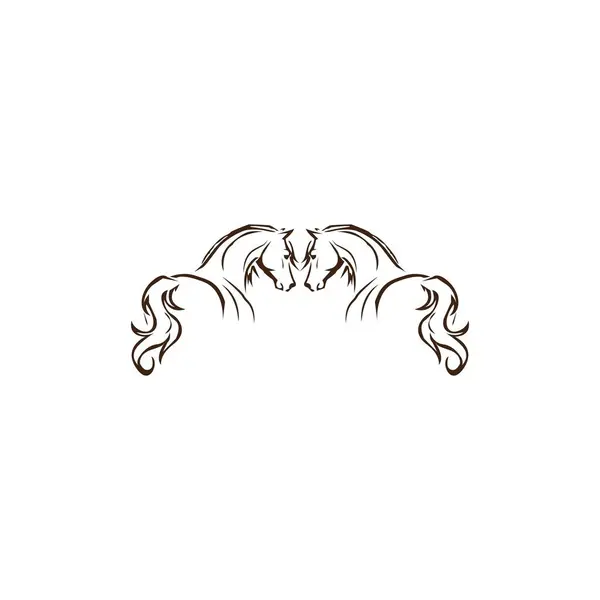 Конский Дизайн Векторной Иллюстрации Логотипа — стоковый вектор