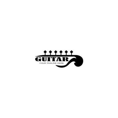 Gitar logosu şablon vektör illüstrasyon tasarımı