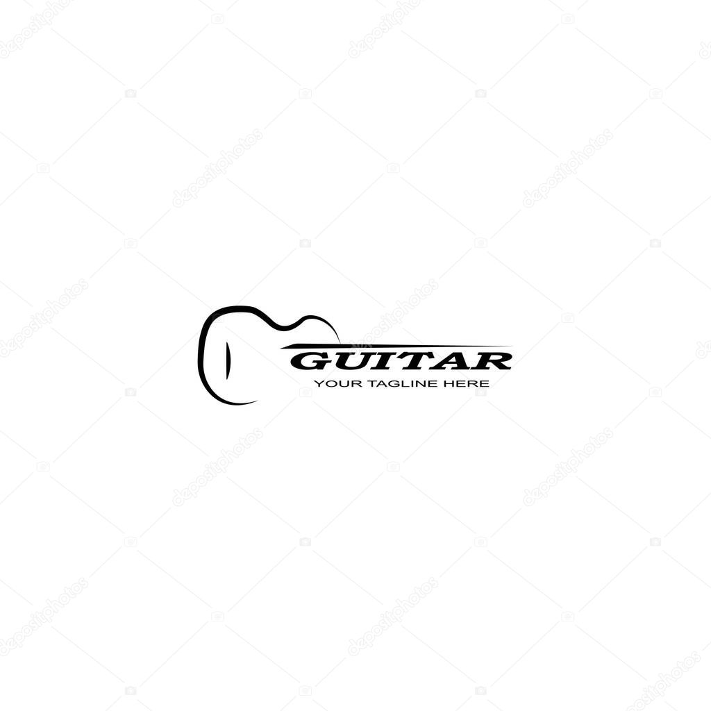 Guitar logo template vector icon illustration design