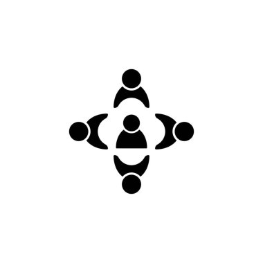 Bir grup insan koruma altındaki simge logosu, vektör tasarımı illüstrasyonu 