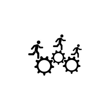 Takım çalışması ve liderlik işi adamı logosu vektör ikonu çizim tasarımı