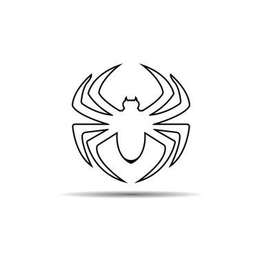 Örümcek simgesi logo vektör tasarım şablonu