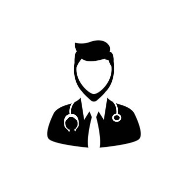 Doktor simgesi düz vektör çizimi