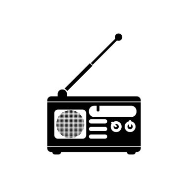 Radyo logosu şablon vektör illüstrasyon tasarımı