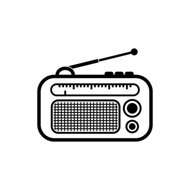 Radyo logosu şablon vektör illüstrasyon tasarımı