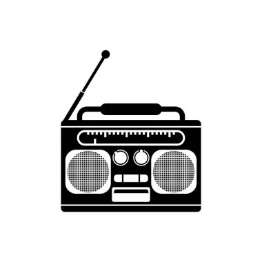 Radyo logosu şablon vektör illüstrasyon tasarımı