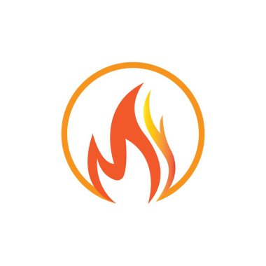 ateş simgesi logo vektör tasarım şablonu