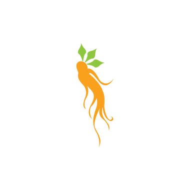 Ginseng simgesi Vektör İllüstrasyon Tasarımı Logo şablonu